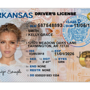 American Driver's License Template Download for Arkansas